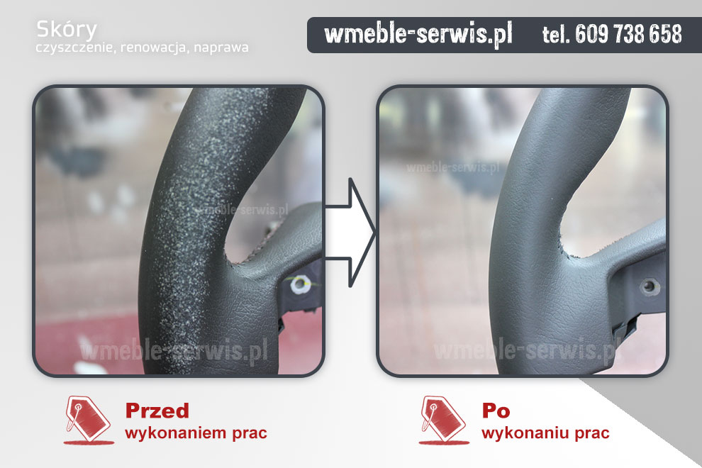 Kierownica skórzana samochodowa - czyszczenie, renowacja, regeneracja, naprawa