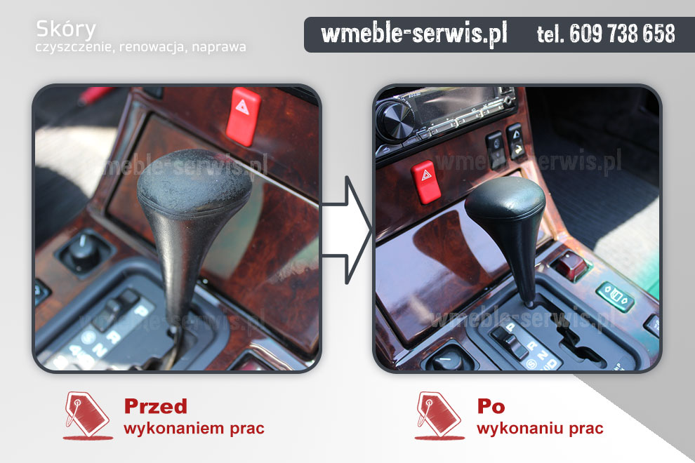 Uszkodzona dźwignia biegów ze skóry Wrocław