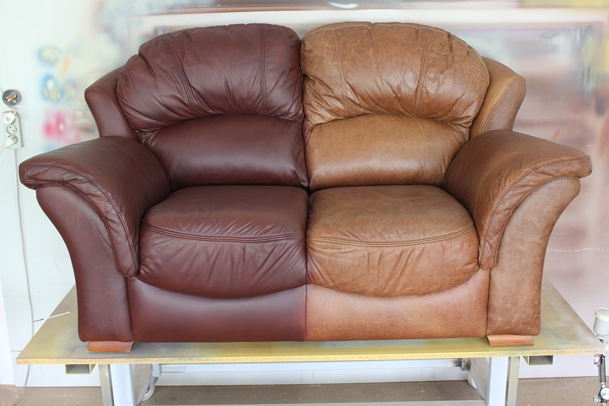 Naprawa zestawu mebli - skóra dwu tonowa Poznań