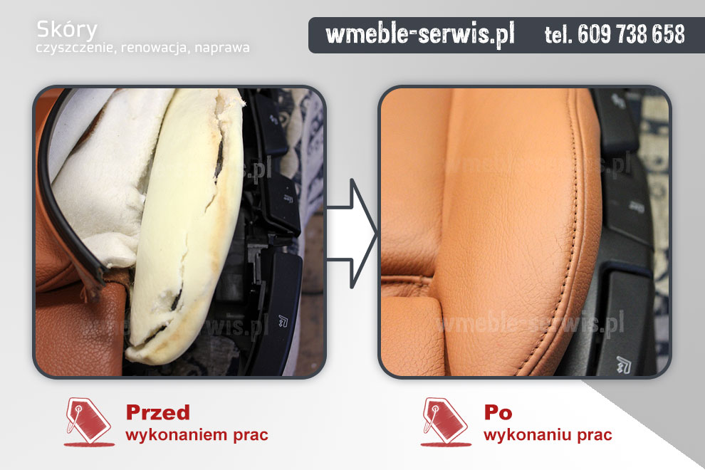 Naprawa i czyszczenie skórzanego fotela BMW
