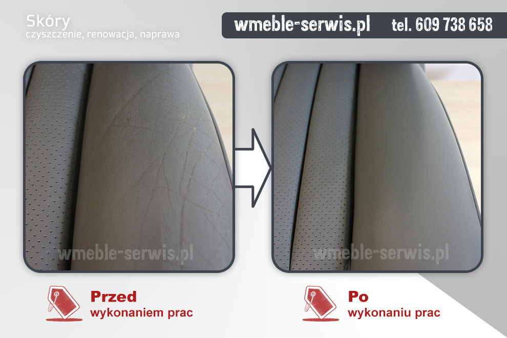 Naprawa skóry na fotelu samochodu Mercedes