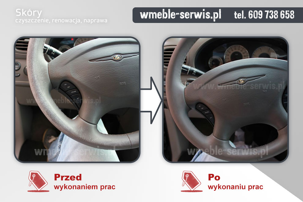 Naprawa kierownicy ze skóry Poznań