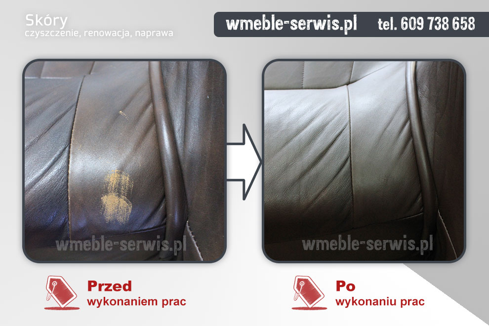Naprawa przetartej skóry fotela