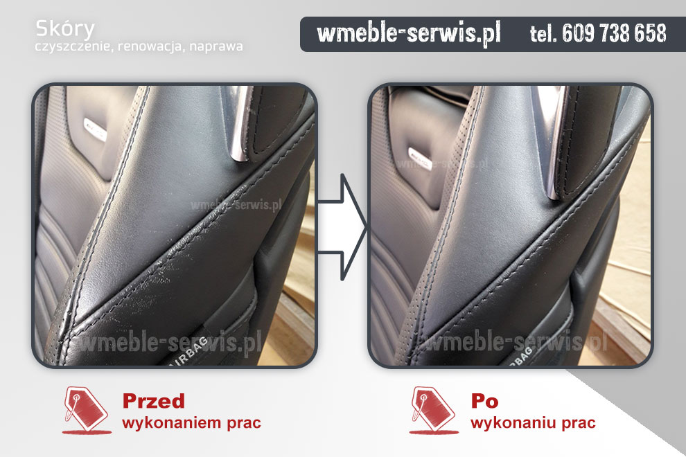 Naprawa skóry w mercedesie SL63 cabrio