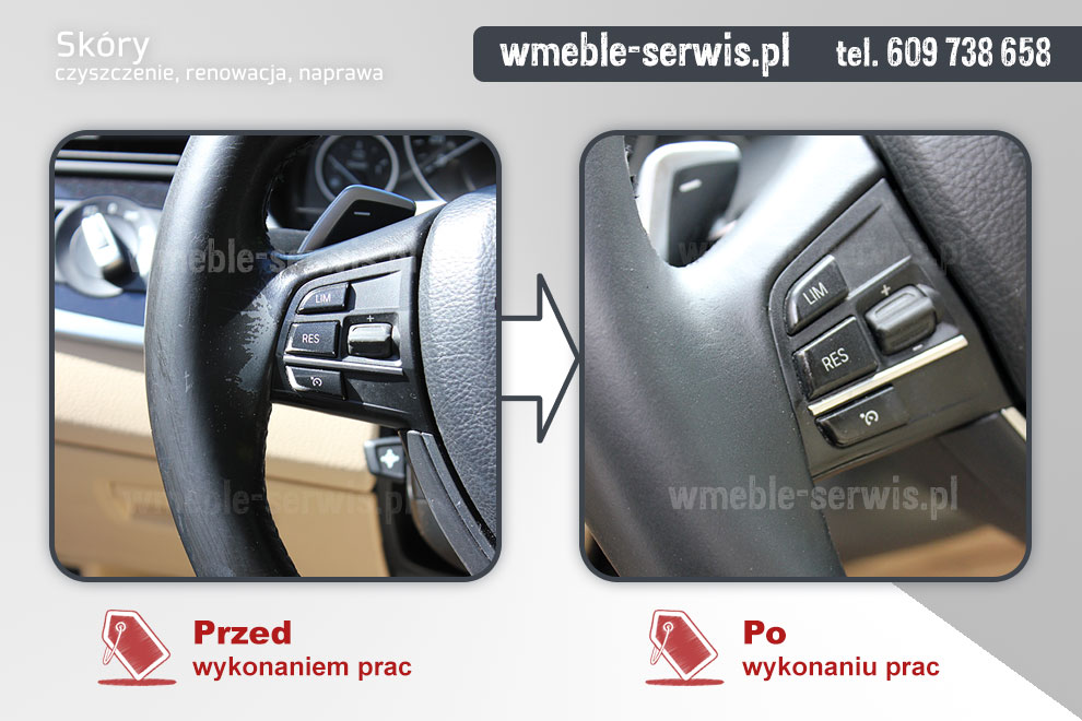 Naprawa skórzanej kierownicy