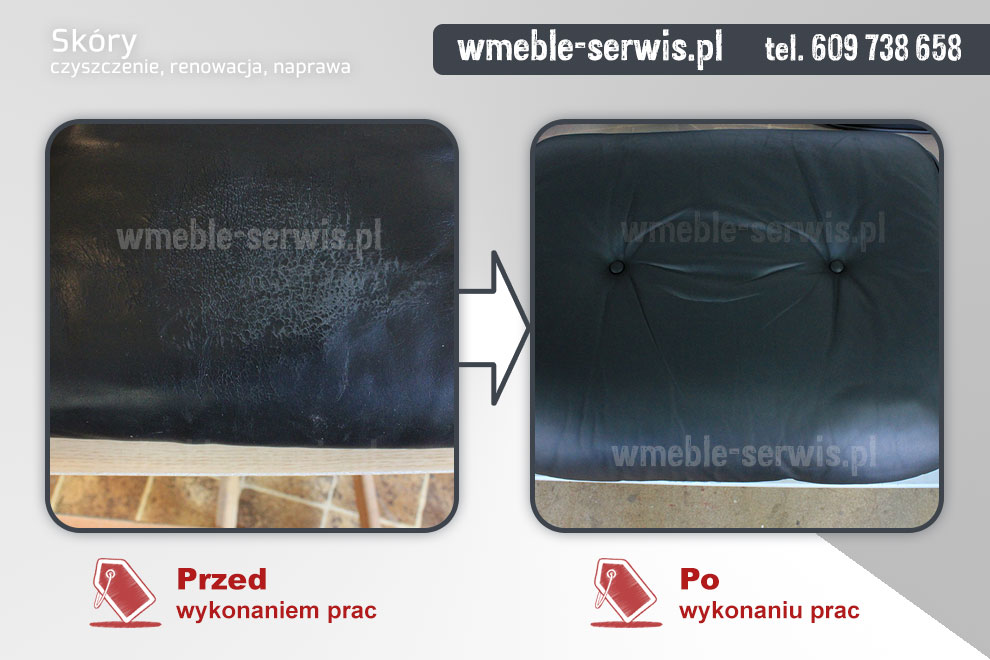 Naprawa spękanego siedziska fotela ze skóry Poznań