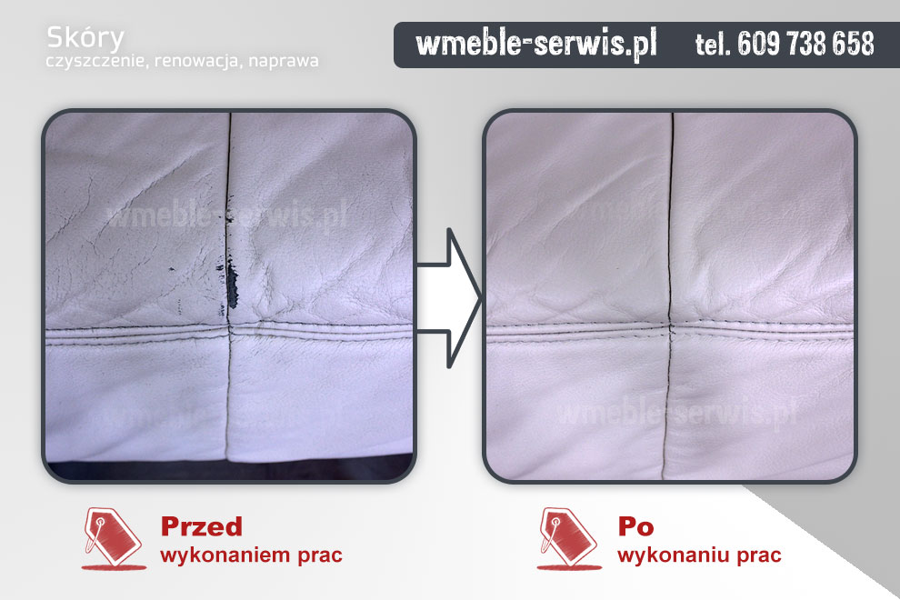 Naprawa uszkodzonego szwu na siedzisku