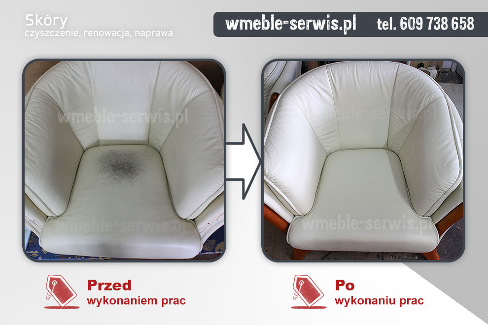Naprawa wytartego siedziska w fotelu ze skóry Poznań