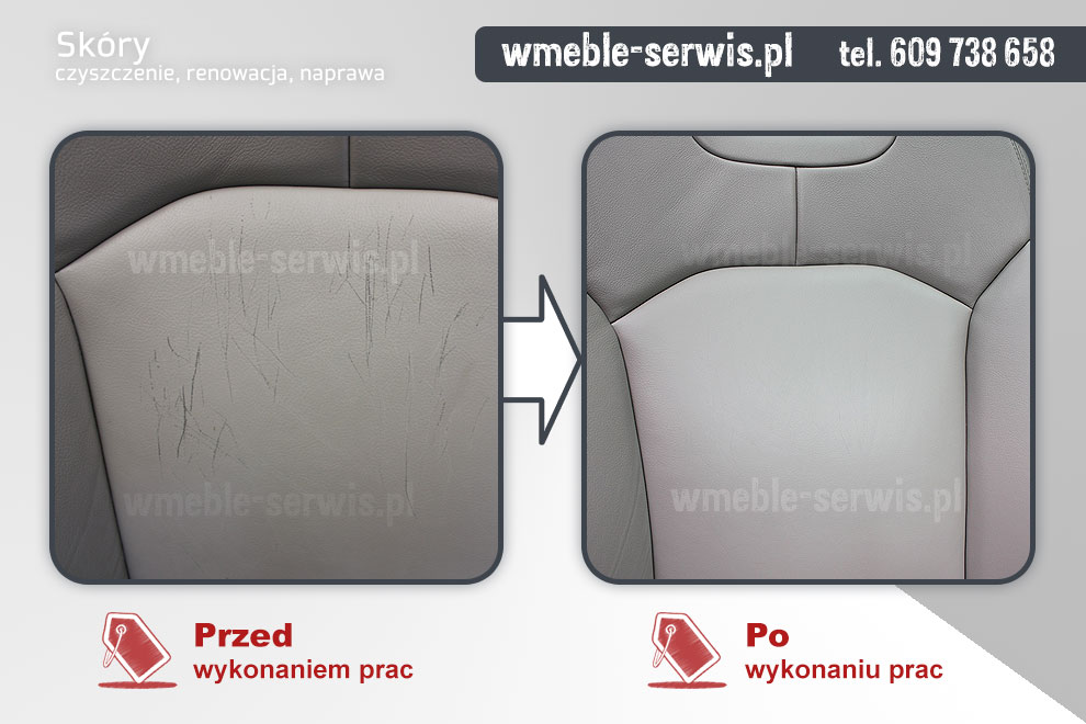 Porysowana skóra fotela od Citroena - Poznań