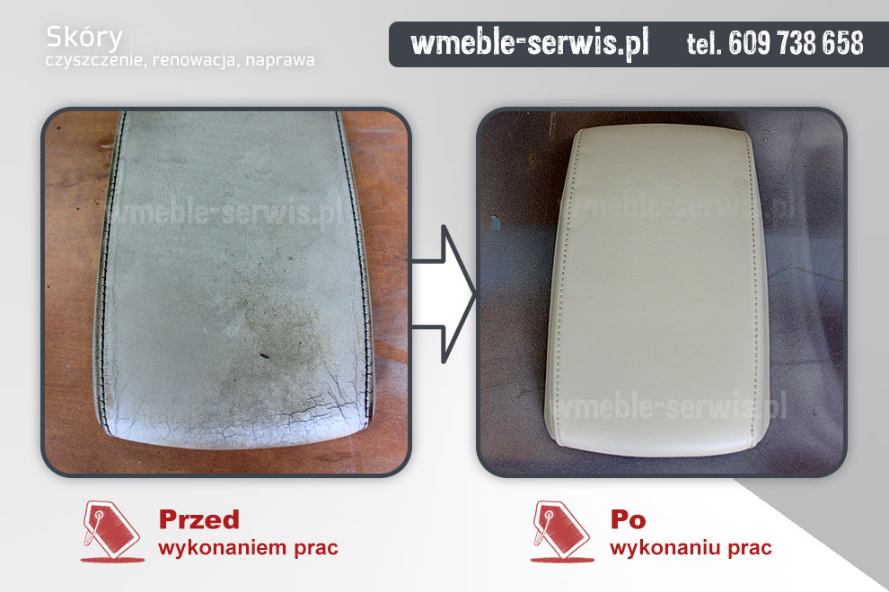 Renowacja podłokietnika ze skóry Poznań
