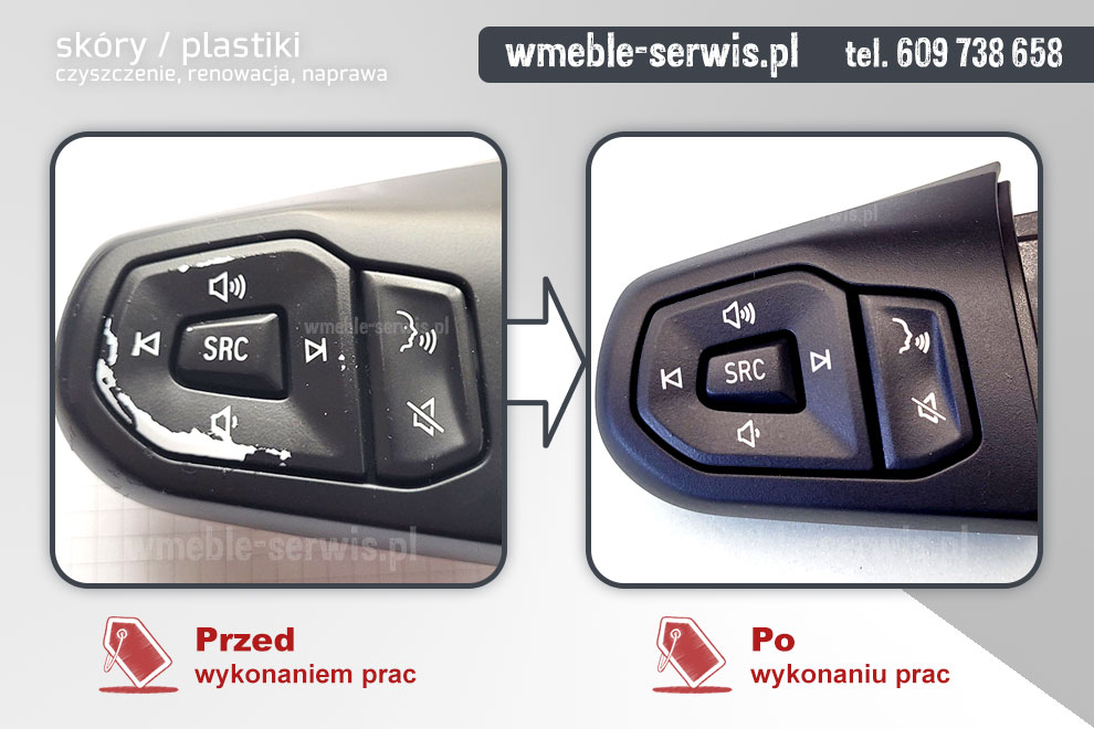 Plastikowe przyciski z kierownicy Scania - renowacja