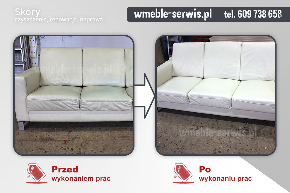 Renowacja skóry w kolorze piaskowym Poznań