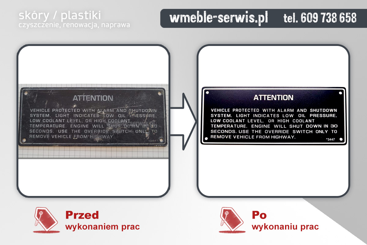 Renowacja tabliczki znamionowej – Kenworth W900