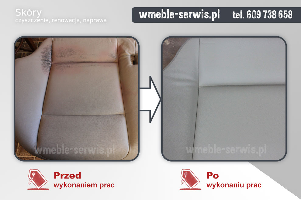 Naprawa siedziska w BMW - wylany wosk na skórę