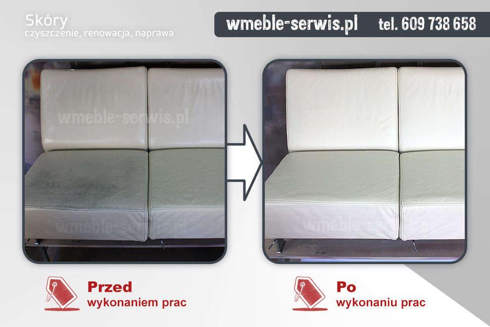 Naprawa uszkodzonej kanapy ze skóry Warszawa