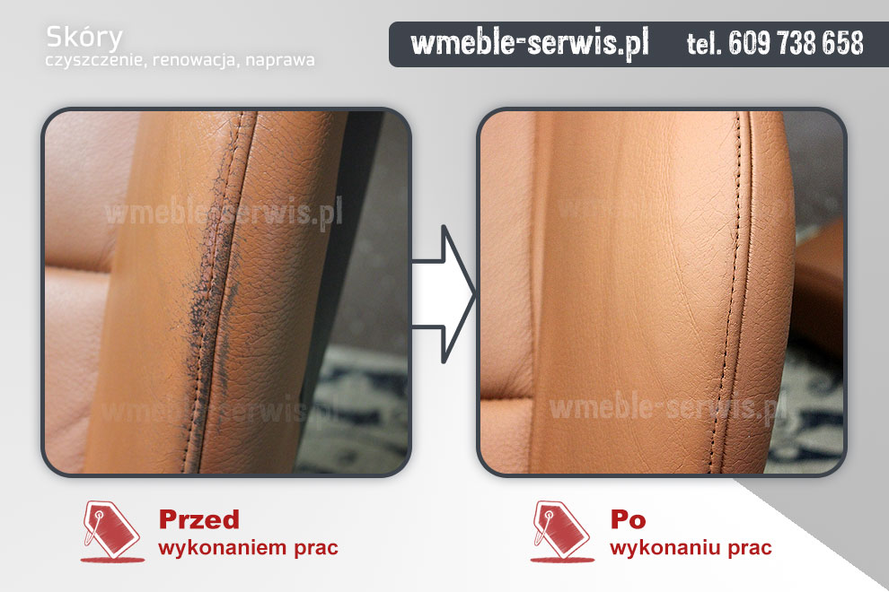 uszkodzenie boku oparcia od fotela skórzanego kierowcy
