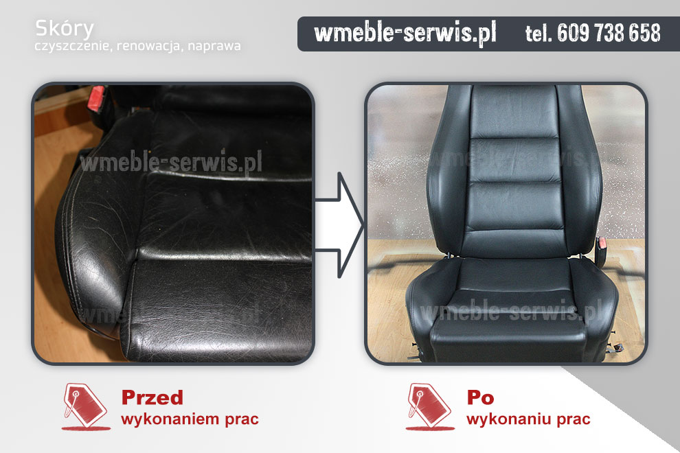 Zmiana wybłyszczenia na skórze fotela BMW