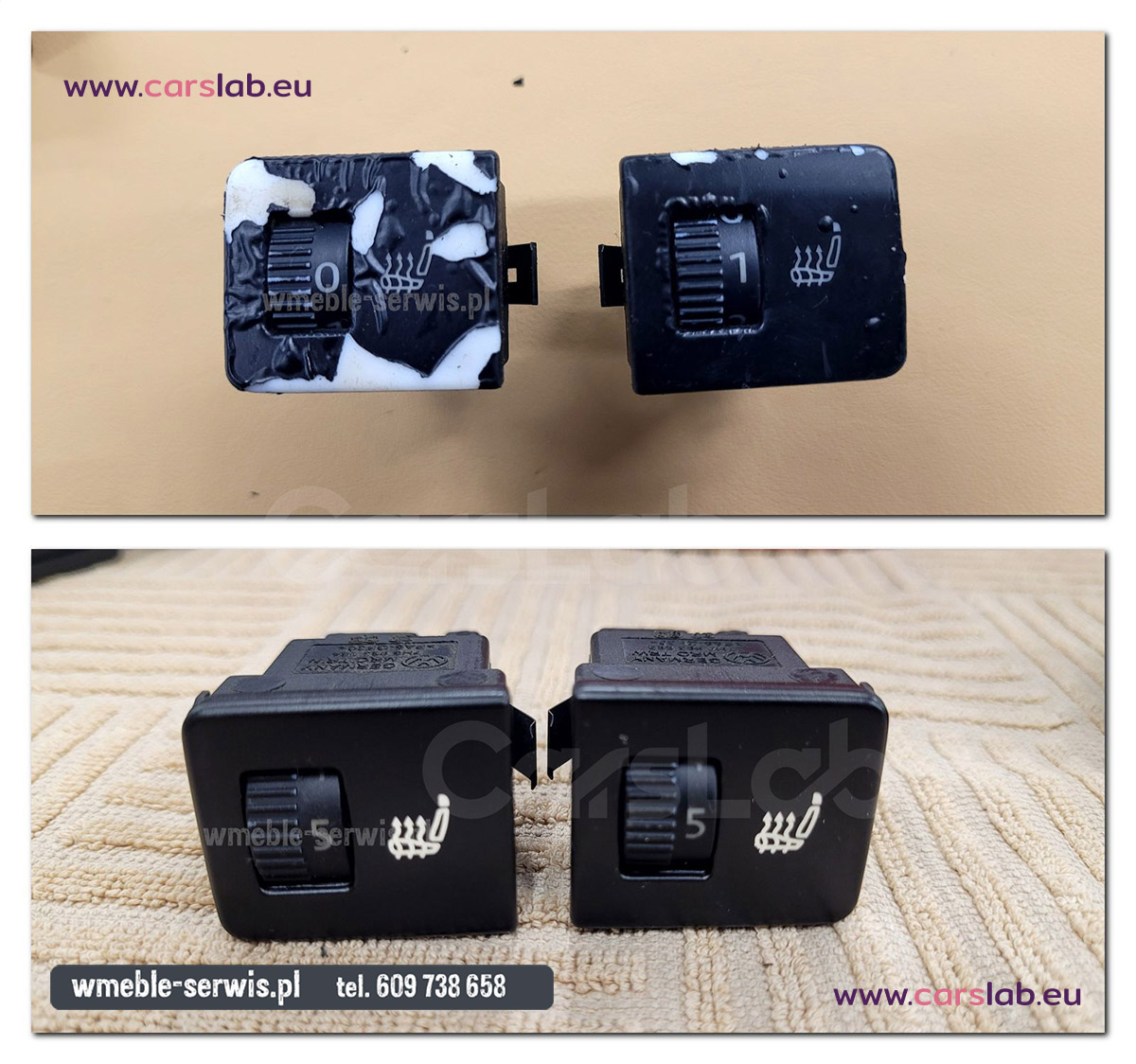 Kompleksowa renowacja konsoli środkowej VW T5 – kleisty lakier, wytarte przyciski, niewidoczny ESP... Wszystko odtworzone!